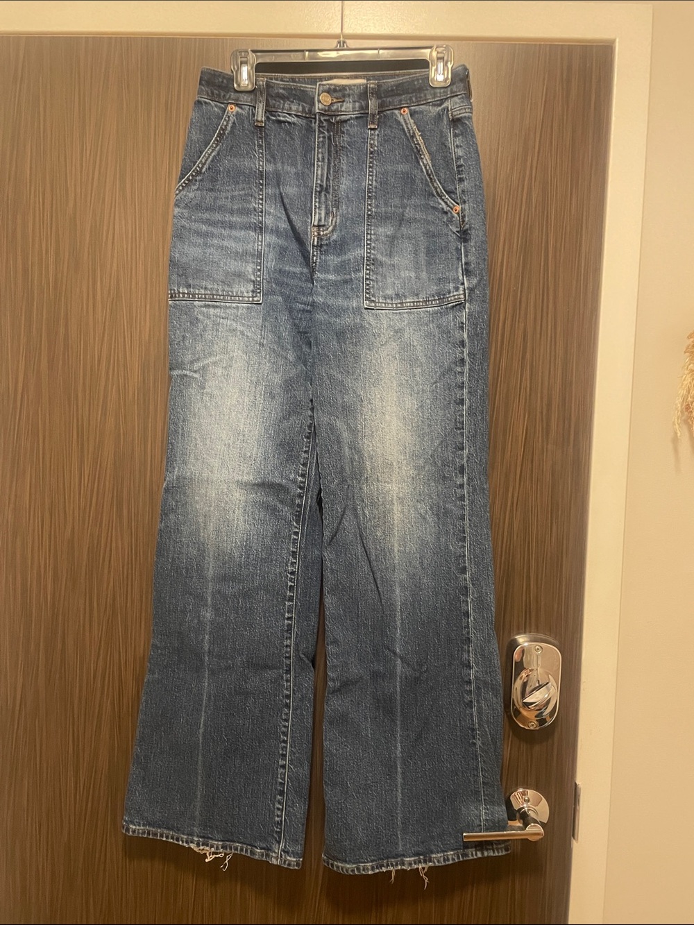 DAZE Women's Wide-Leg High-Rise Blue Jeans